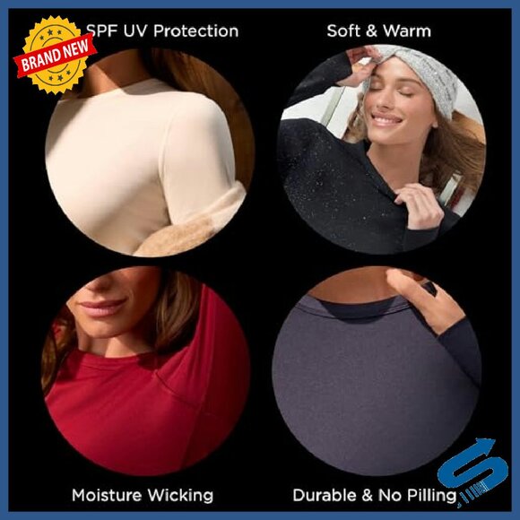 Fleece Lined Thermal Base Layer Set Long Sleeve Shirt & Leggings Cold Weather - Picture 5 of 8